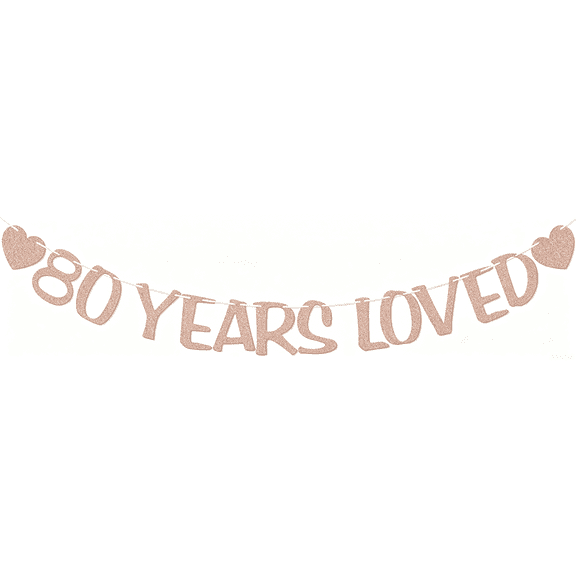 80 Years Loved Banner, 80th Birthday Decorations for Women, 80 Year Old Party Decor, Happy 80th Birthday Banner, PRE STRUNG