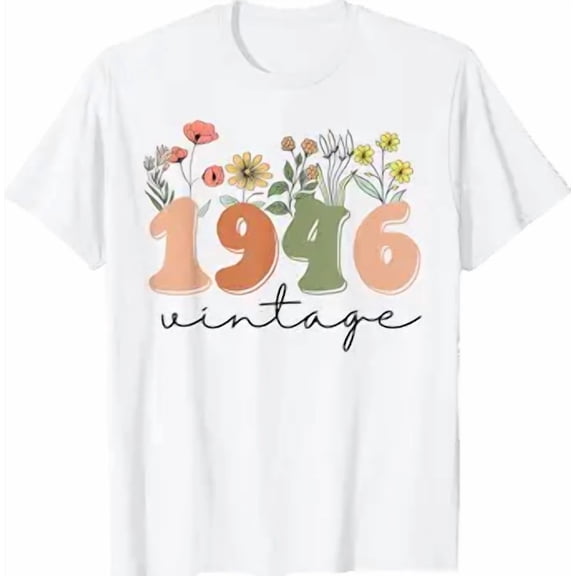80 Years Old Vintage 1946 80th Birthday Tee Wildflower Women T-Shirt