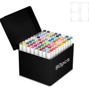 Alcohol Markers, ANUNU 80 Colors Dual Brush Tip Art Markers, Coloring Marker, for Book Painting Card Making, Christmas gift
