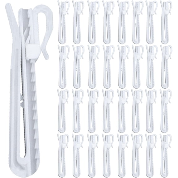 80 count Adjustable Pinch Pleat Curtain Hooks Heavy Duty Plastic Drapery Pins for Window Door Shower Curtains (85x24mm)