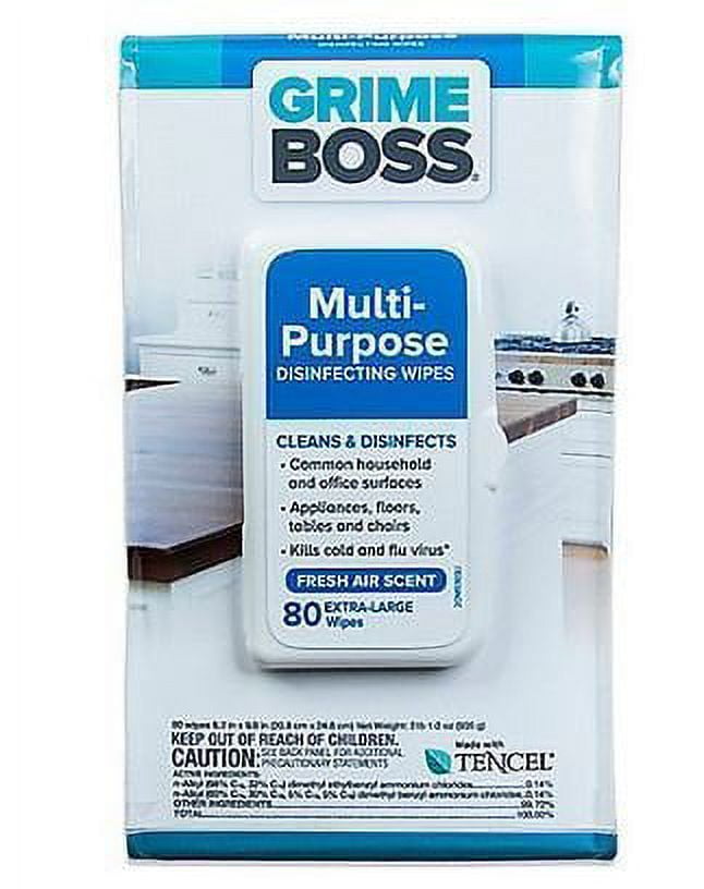 Grime Boss Fresh Disinfecting Wipes 80 ct (Pack of 8)