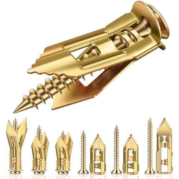 80 count Self Drilling Drywall Anchors and Screws Kit, 2025 Upgraded 3 Sizes Heavy Duty Wall Anchors Kit Zinc Plated Steel, No Pre-Drill No Holes, Holds 100LBS+ for Picture Frames, Shelves, TV