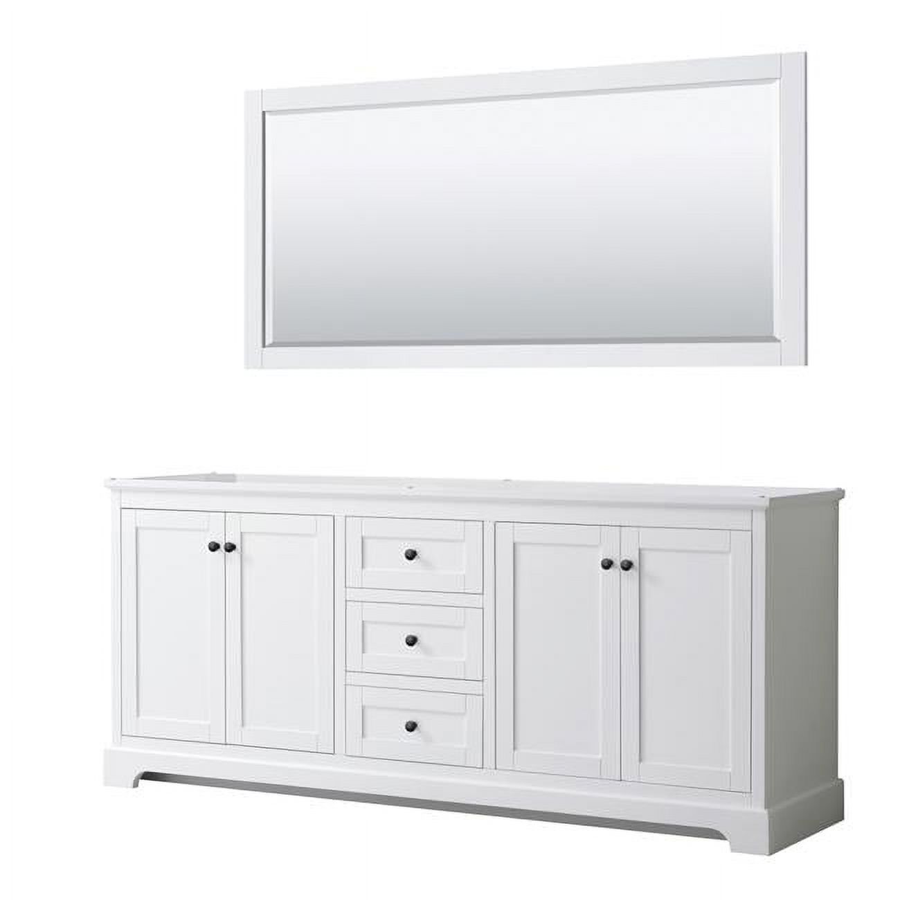 80 in. Avery White Double Bathroom Vanity without Countertop & Sinks