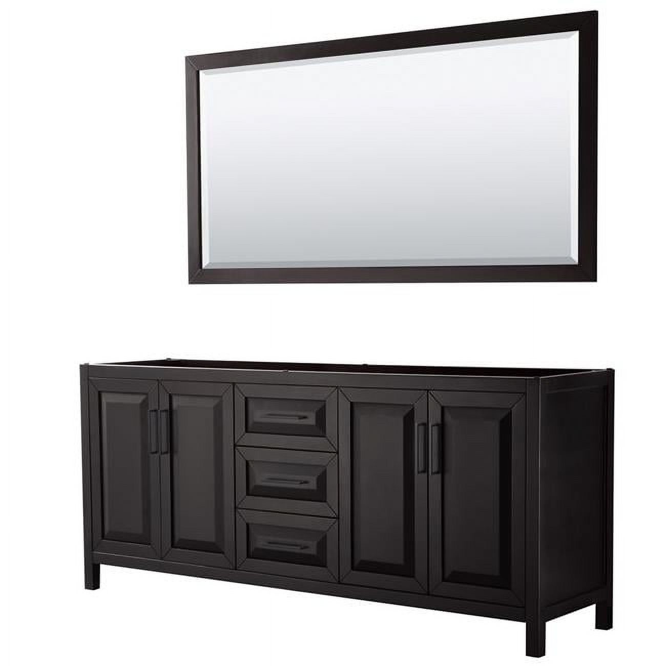 80 in. Daria Dark Espresso Double Bathroom Vanity without Countertop, Sink with Matte Black Trim