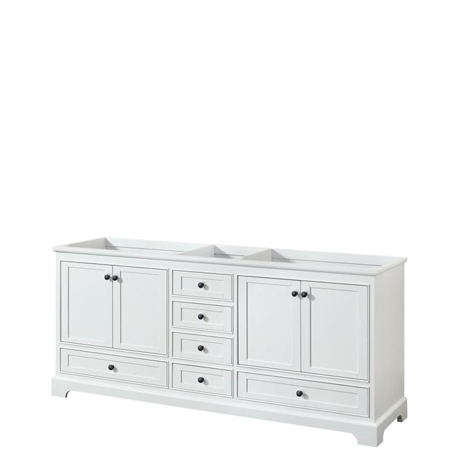80 in. Deborah White Double Bathroom Vanity without Countertop & Sinks
