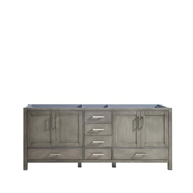 80 in. Jacques Vanity with Cabinet, Distressed Grey