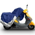 thumbnail image 1 of 80 in. Superior Travel Dust Motorcycle Scooter Moped Cover for Yamaha Honda Suzuki Kawasaki Ducati Bmw Aprilia Triumph Buell Motorcycle, Blue with Silver Stripe, 1 of 1