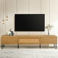 thumbnail image 1 of 80-inch TV Entertainment Center | Multi-Functional Storage with High-Quality Hinges | Bohemian Style Rattan | Sturdy and Waterproof, 1 of 5