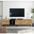 thumbnail image 1 of 80-inch TV fit | Modern TV stand with geometric design | Simple yet unique storage option, 1 of 6