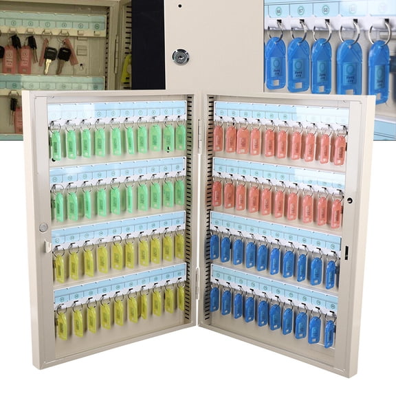 80 keys Storage Cabinet Lock Box Safe Wall Mount Organizer Car Dealership Holder