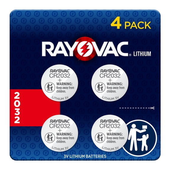 (80 pack) Rayovac 2032 Coin Batteries (4 Pack), CR2032 3V Lithium Batteries, Compatible with AirTag and Tile Pro Devices, Key Fobs, Watches and more