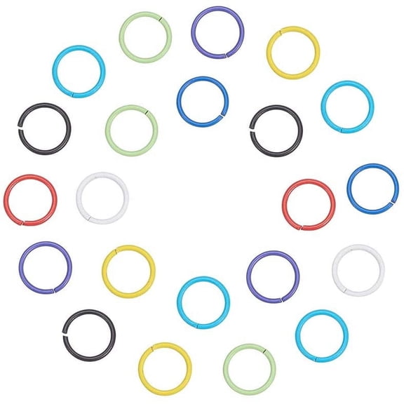 80 pcs 8 Colors 10mm Colorful Iron Jump Rings Close but Unsoldered Open Jump Rings for Earring Bracelet Necklace Pendants Jewelry DIY Craft Making Mixed Colors