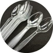80 pcs Clear Plastic Spoons Heavy Duty Clear Plastic Spoon Tableware and Dinnerware Reusable