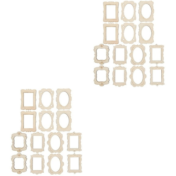 80 pcs DIY Hand Made Photo Frame Pendants Wooden Picture Frame Photo Holder DIY Accessories