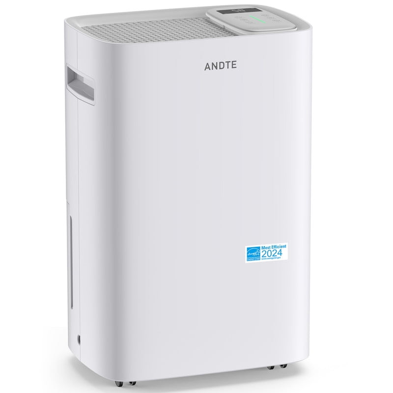 80 pt. 5500 sq. ft. Dehumidifier for Home, in. White with Bucket, Drain Hose