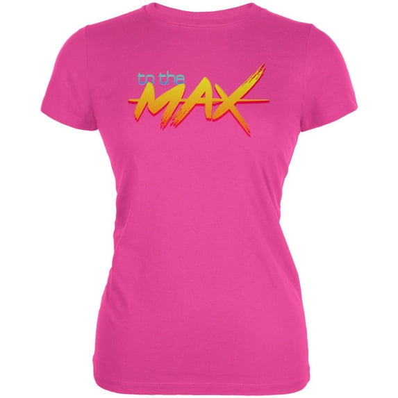 80's Flashback To The Max Juniors Soft T Shirt Hot Pink 2XL