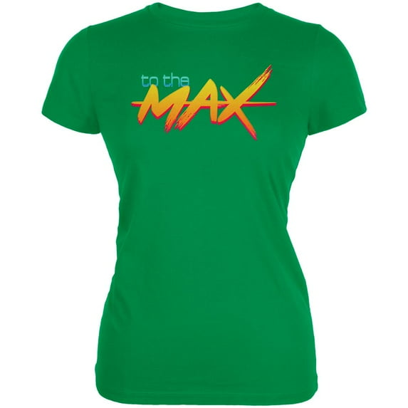 80's Flashback To The Max Juniors Soft T Shirt Irish Green LG