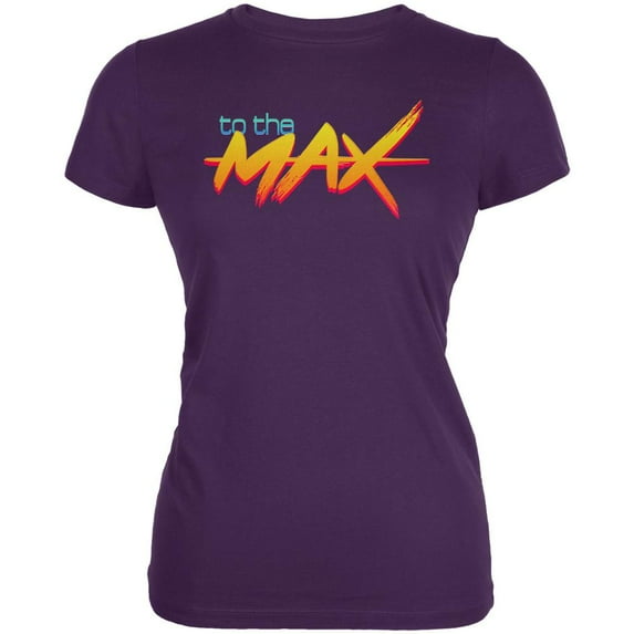80's Flashback To The Max Juniors Soft T Shirt Purple LG
