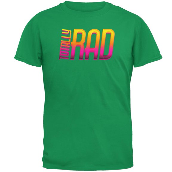 80's Flashback Totally Rad Mens T Shirt Irish Green SM