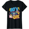 thumbnail image 1 of 80's Girl Party Costume Retro 80s Women 1980s 80's T-Shirt, 1 of 3