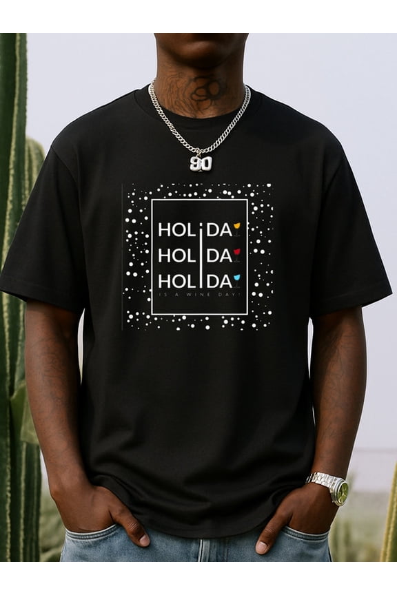 80's Holiday Tee graphic t shirts print mens design your own 3xl black Breathable fabric, crew neck, short sleeves, perfect for summer outdoor activities and leisure wear Stylish summer outerwear