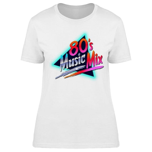 80's Music Mix Design T-Shirt Women -Image by Shutterstock, Female Large