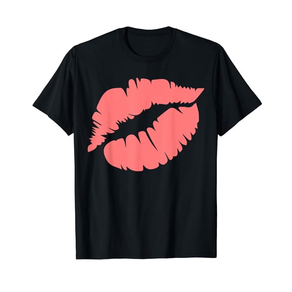 80's Pink Lips | Bright Pop Culture 1980's Lovers Gift T-Shirt