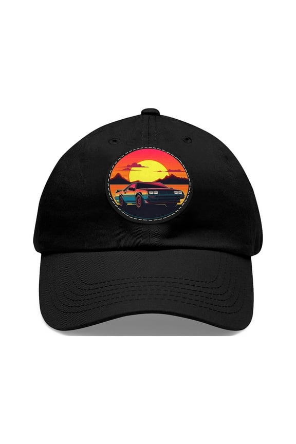 80's Retro Car Sunset Dad Hat Strap Back Adjustable Multiple Color Options