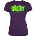 thumbnail image 1 of 80's Retro Flashback Grody Slime Juniors Soft T Shirt Purple X-LG, 1 of 1