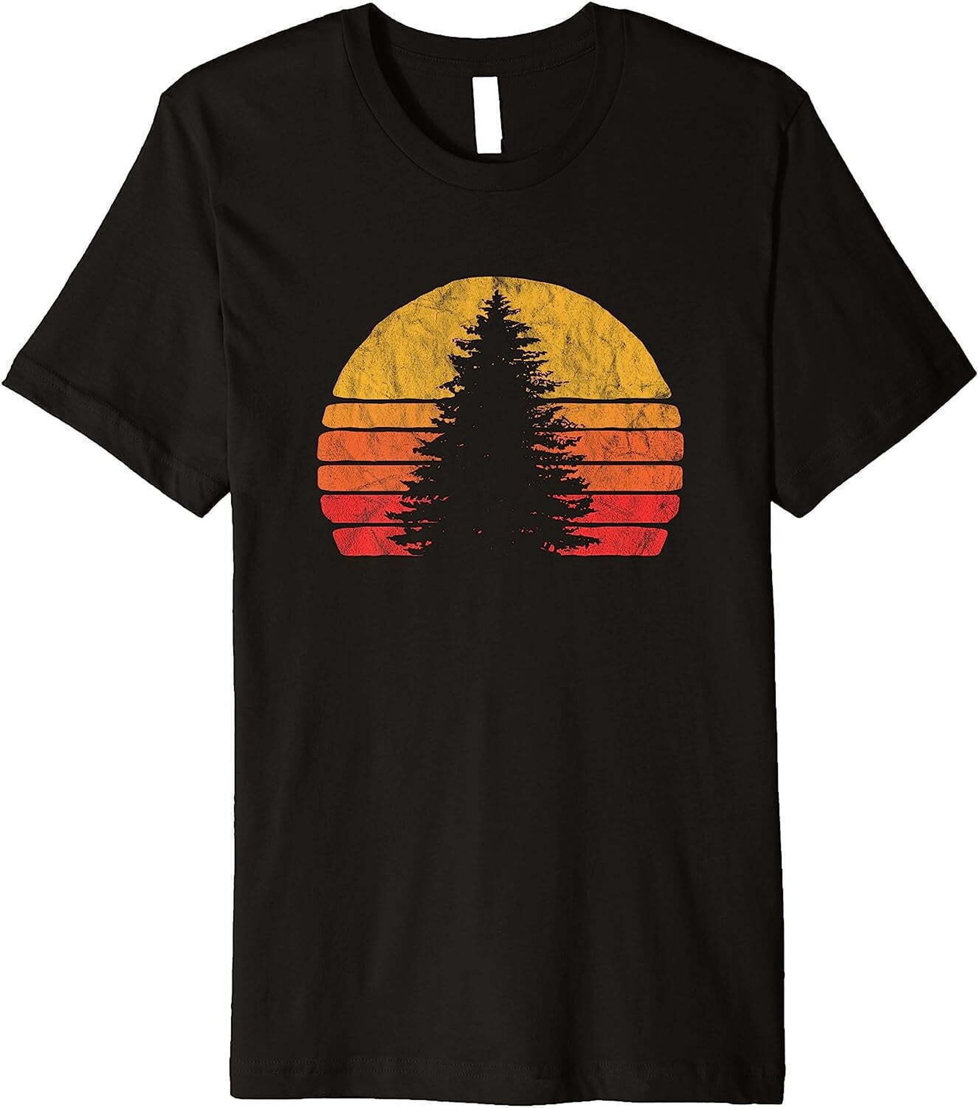 80's Retro Sun Minimalist Pine Tree Graphic Premium Shirt - Team ...
