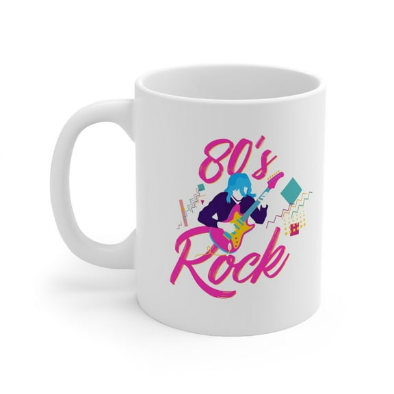 80's Rock Music Design - Retro Music Lover - 11 oz Ceramic Coffee Mug