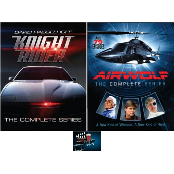 80's TV Action KNIGHT RIDER & AIRWOLF Complete Series Includes TV Take Art Card 30 DVD Set