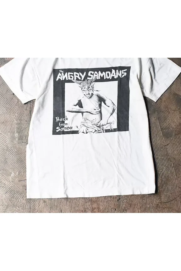 80's The Angry Samoans Back From Samoa Short Sleeve White All Size T-Shir