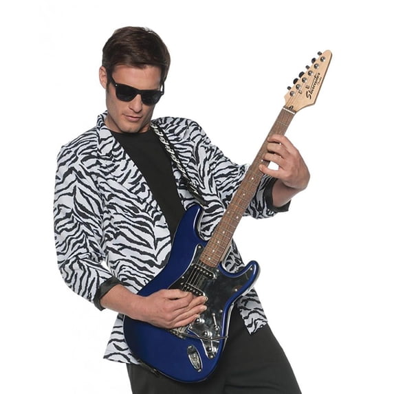 Men's 80s White Zebra Blazer Costume Jacket 2X-Large 48-50