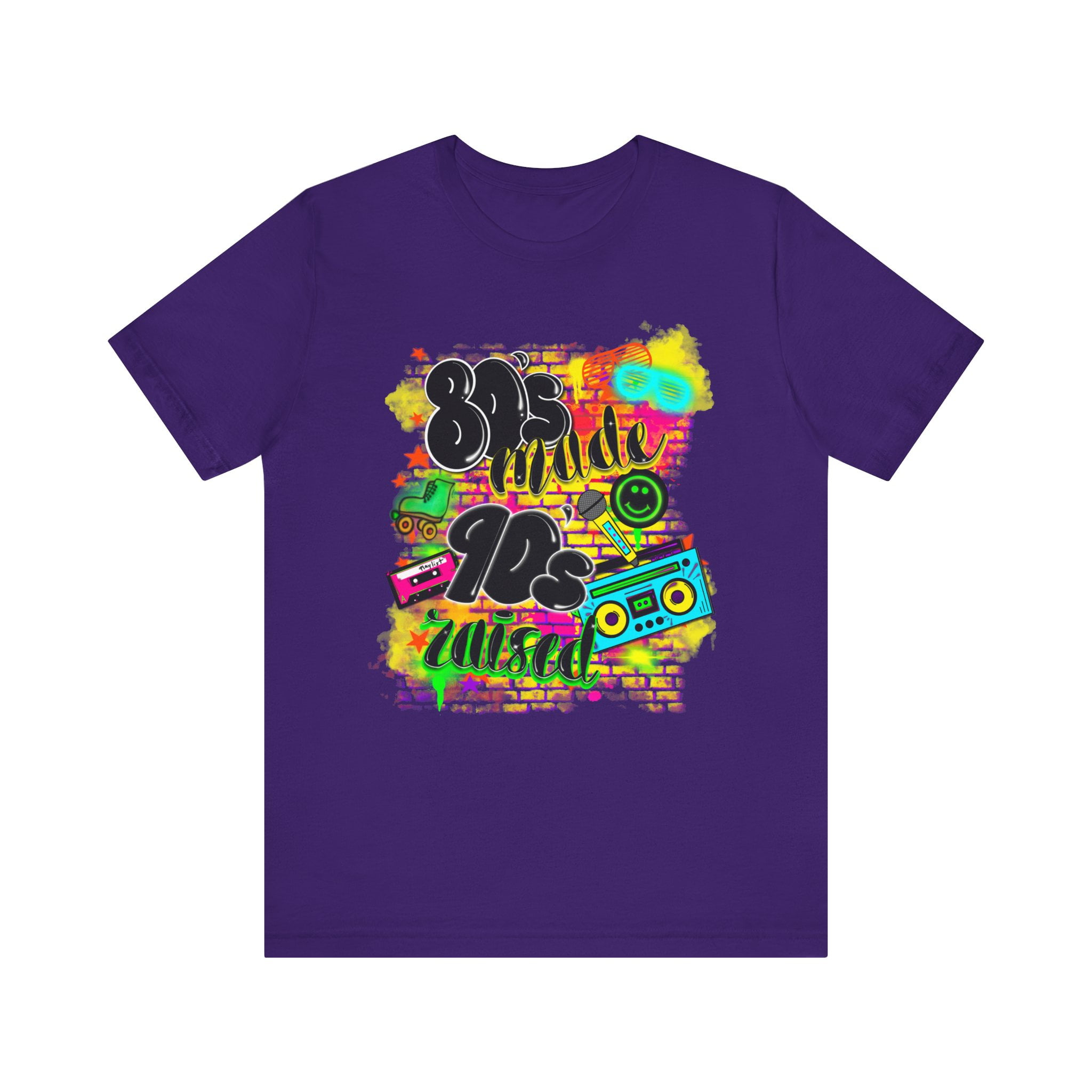 ★87MM★ Mmlg LAYOUT WASHED HFT PURPLE 80's made 90's raised, retro airbrush graffiti design t
