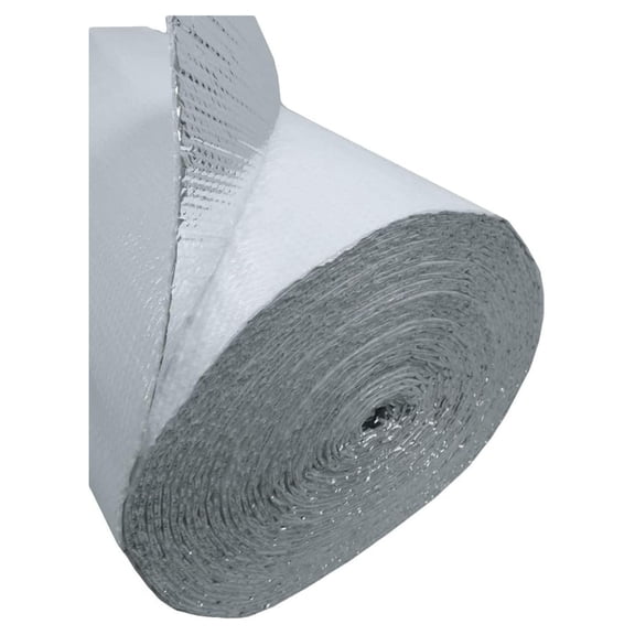 80 sqft (4ft x 20ft) White Double Bubble (XTEMP) Reflective Aluminum Insulation Roll Solid Metal Building Vapor Barrier - White Concrete Residential House Buildings