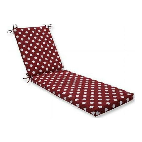 80 x 23 x 3 in. Outdoor & Indoor Polka Dot Chaise Lounge Cushion, Red