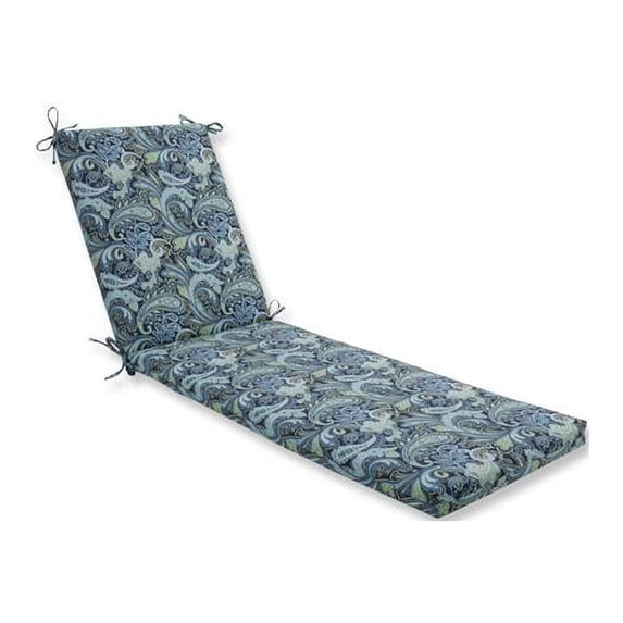80 x 23 x 3 in. Outdoor & Indoor Pretty Paisley Navy Chaise Lounge Cushion, Blue
