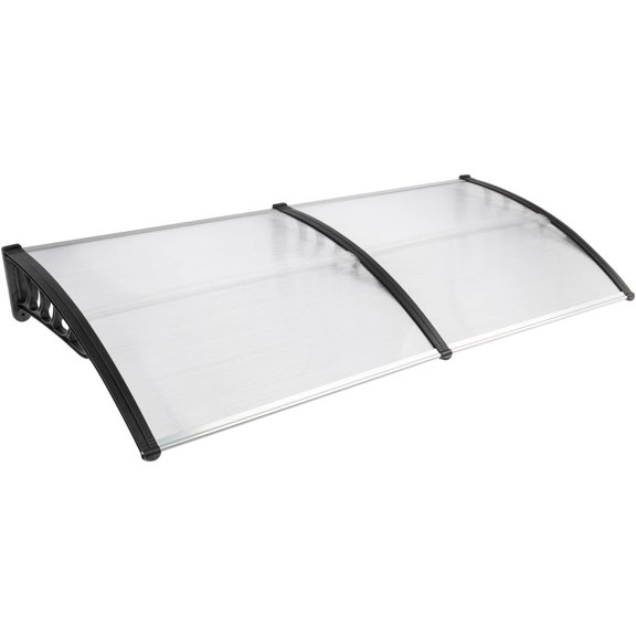 80" x 38" Door Awning for Outside, Polycarbonate Porch Canopy with ABS Brackets, Outdoor Entryway Cover for Rain Snow UV Protection, Front Window Shelter for Patio Use