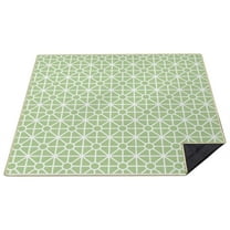 80”x 80”Extra Large Green Geometry Picnic Blankets Waterproof Foldable Beach Blanket Sandproof,3-Layer Thicking Outdoor Packable Blanket for Camping, Park, Beach, Grass, Indoors