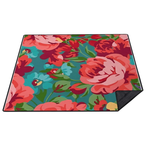 80”x 80”Extra Large Pioneer Picnic Blankets Waterproof Foldable Beach Blanket Sandproof,3-Layer Thicking Outdoor Packable Blanket for Camping, Park, Beach, Grass, Indoors