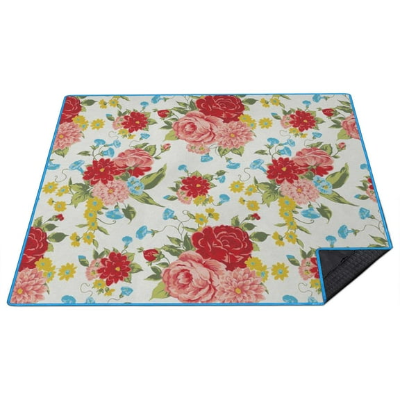 80”x 80”Extra Large Pioneer Picnic Blankets Waterproof Foldable Beach Blanket Sandproof,3-Layer Thicking Outdoor Packable Blanket for Camping, Park, Beach, Grass, Indoors