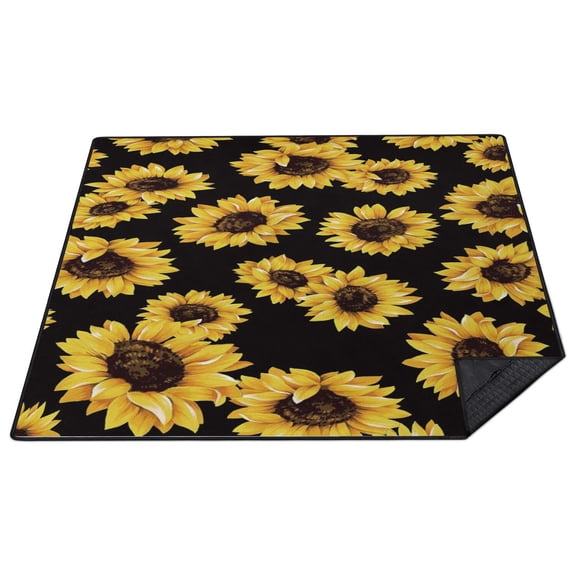 80”x 80”Extra Large Sunflower Picnic Blankets Waterproof Foldable Beach Blanket Sandproof,3-Layer Thicking Outdoor Packable Blanket for Camping, Park, Beach, Grass, Indoors