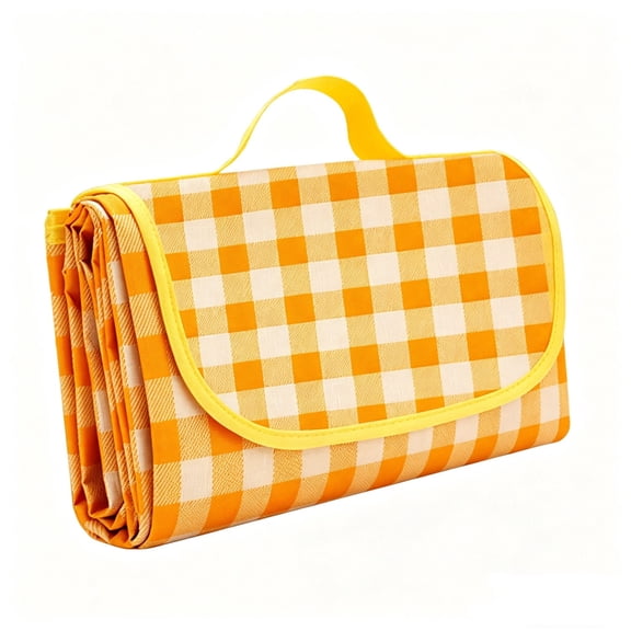 80" x 80" Outdoor Picnic Blanket, Extra Large Foldable Waterproof Beach Mat, Sand Proof Camping Blanket for Hiking Travel Family Concert, Yellow