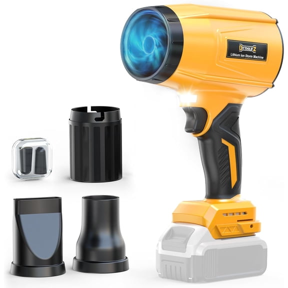 800,000RPM Cordless Leaf Blower Compatible with 20V (Tool Only), Brushless Motor, Adjustable Speed, Lightweight Portable Electric for Car, Patio, Garden (Without Battery)