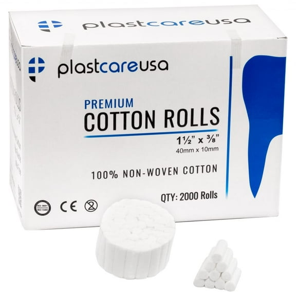 800 1.5" Absorbent Plain Wrapped Cotton Rolls
