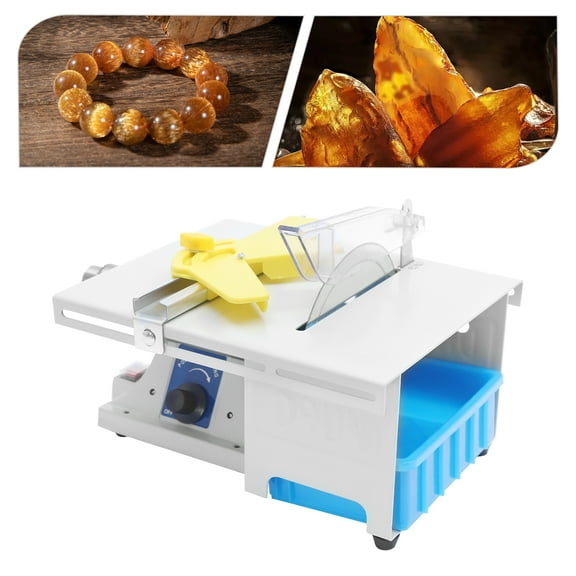 800-10000rpm 750W Small Table Rock Saw Gem Polishing Grinder Machine Jewelry Lapidary Machine Silver&Blue