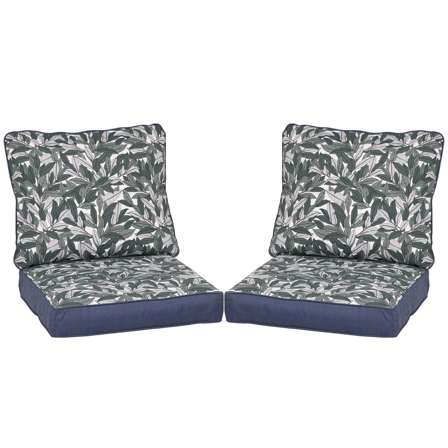 800179LBD1 Aoodor 23" x 24" Outdoor Patio Deep Seating Cushion Set with Storage Bag Set of 2