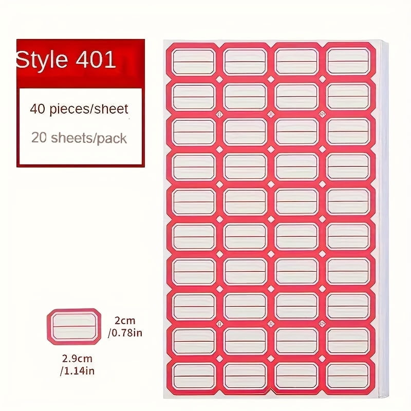 800/2000 pcs sheets Adhesive Label Stickers for Pricing Name Tags and