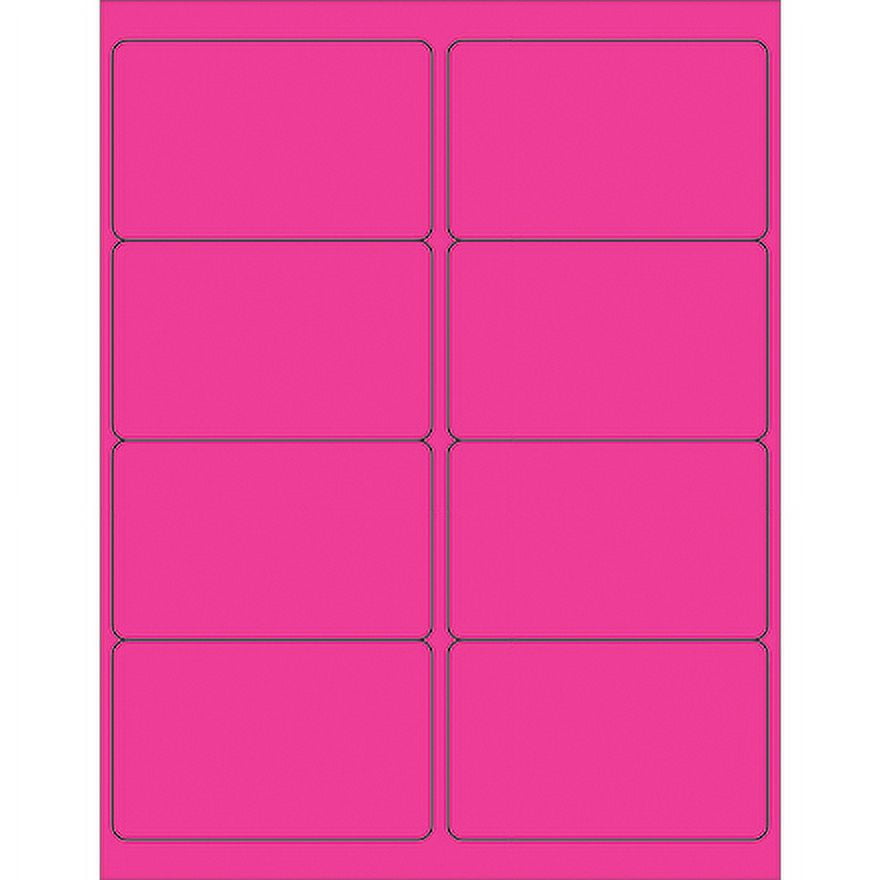800 4 x 2 1/2" Pink Rectangle Laser Labels 8 Labels/Sheet